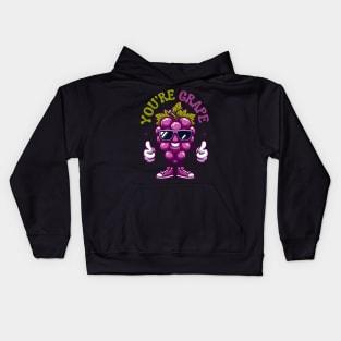 You are Grape | Cute Grape puns for You are Great | Motivational quotes Kids Hoodie